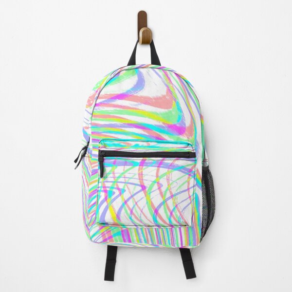 Item preview, Modern Liquid Swirl Abstract Pattern Square Vibrant Neon Tones and White Multicolor Design designed and sold by theprintedclub.
