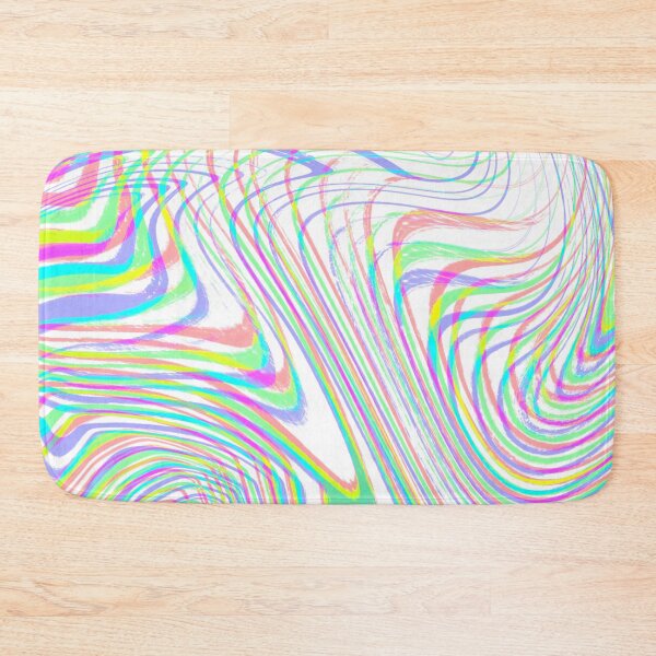 Item preview, Modern Liquid Swirl Abstract Pattern Square Vibrant Neon Tones and White Multicolor Design designed and sold by theprintedclub.