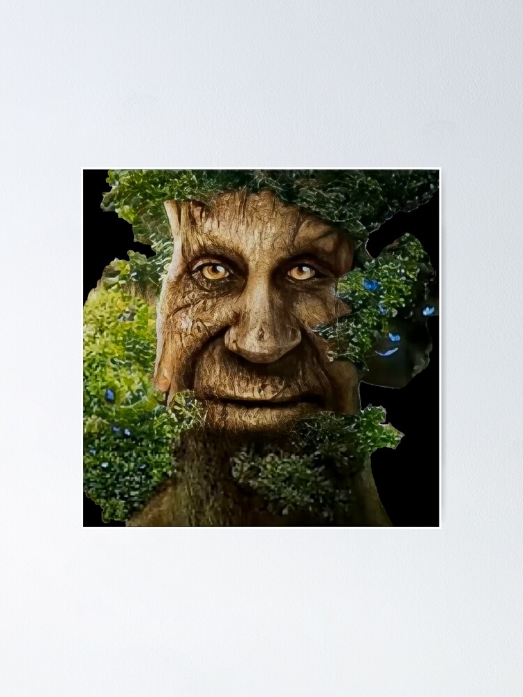 Wise Mystical Tree Face Old Mythical Oak Tree Funny Meme Crop Top