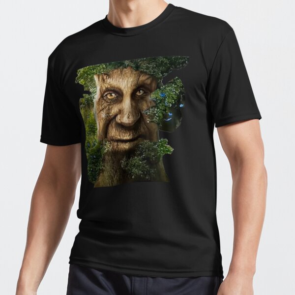 Wise Mystical Tree Face Old Mythical Oak Tree Funny Meme Tall T-Shirt