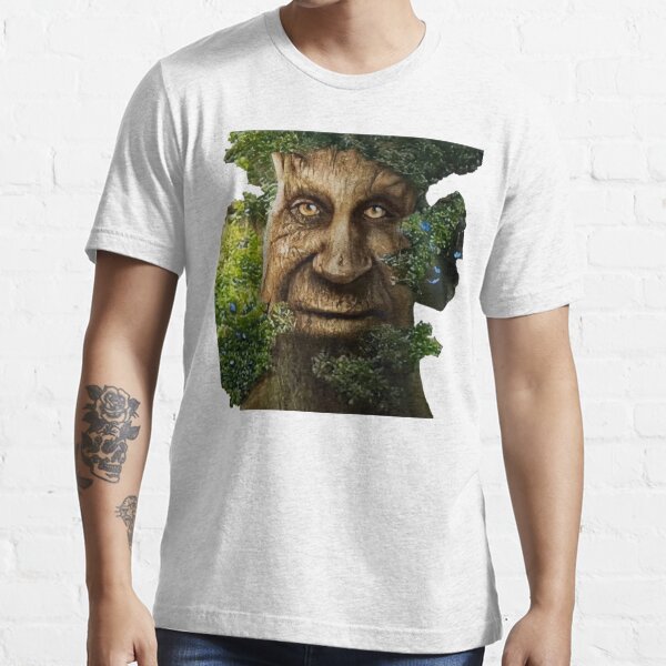 Wise Mystical Tree Face Old Mythical Oak Tree Funny Meme Tall T-Shirt