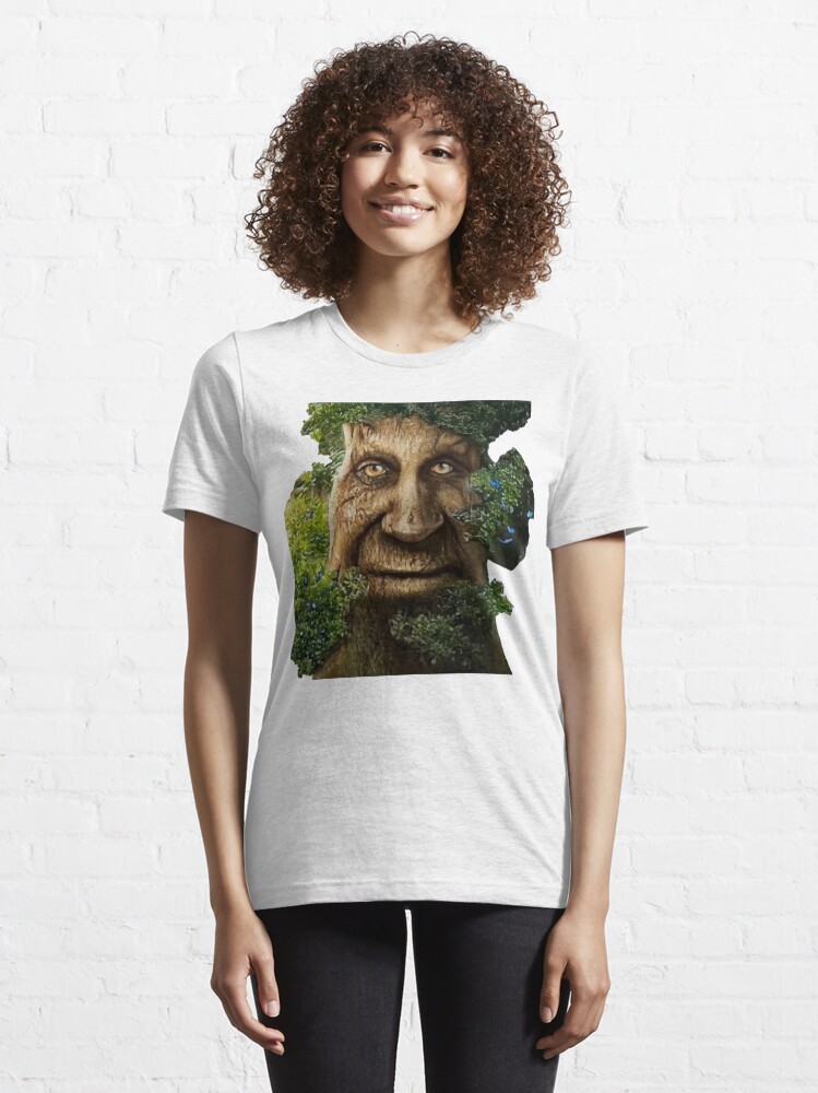 Wise Mystical Tree Face Old Mythical Oak Tree Funny Meme Kids T-Shirt