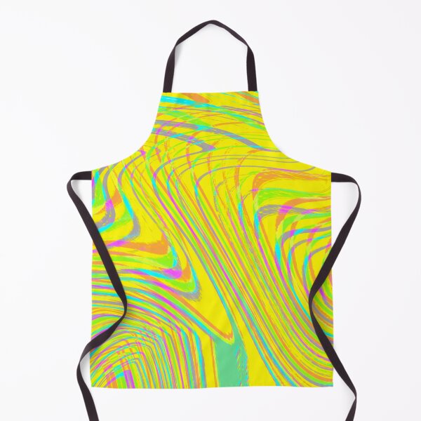 Item preview, Modern Liquid Swirl Abstract Pattern Square Vibrant Neon Yellow Multicolor Design designed and sold by theprintedclub.