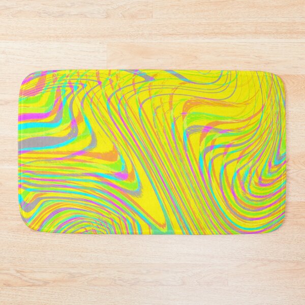 Item preview, Modern Liquid Swirl Abstract Pattern Square Vibrant Neon Yellow Multicolor Design designed and sold by theprintedclub.