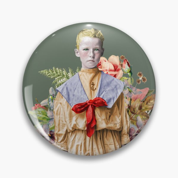 Item preview, Vintage Blonde Girl with Floral Background Collage designed and sold by KALEIDOSCOPE UK.