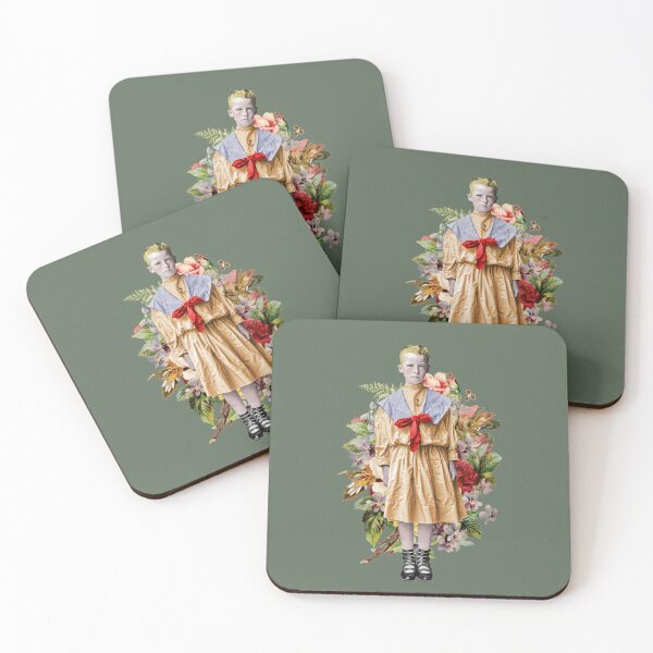 Item preview, Vintage Blonde Girl with Floral Background Collage designed and sold by KALEIDOSCOPE UK.