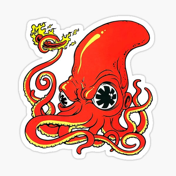 Vista previa del artículo con la obra «pulpo al rojo vivo», diseñado y vendido por LUIS-hkf.
