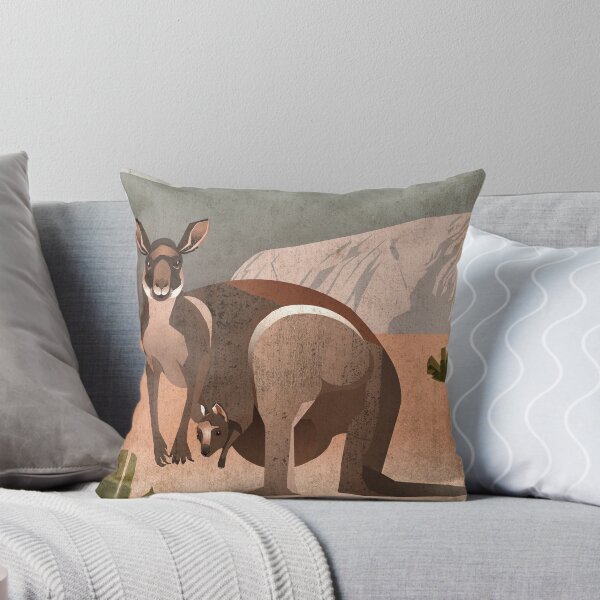 Item preview, Kangaroo with baby in front of Uluru in the Australian outback designed and sold by zabrinaz.