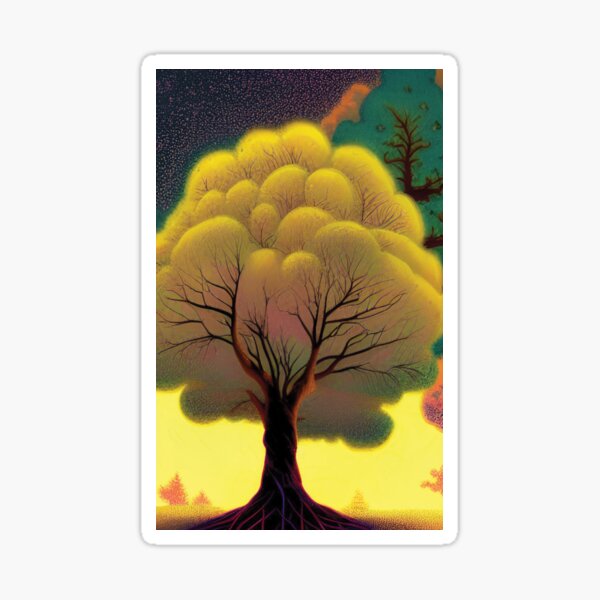 Wise Mystical Tree Stickers for Sale