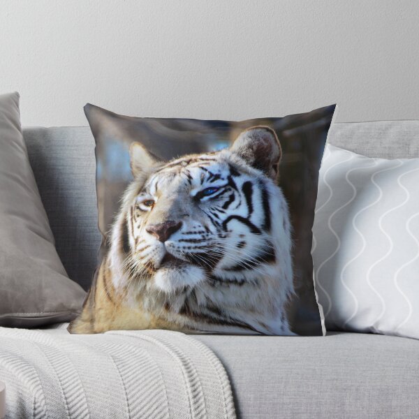 White Tiger Throw Pillow