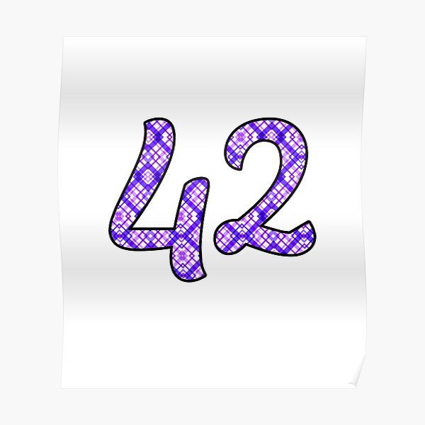 smartrocket Baseball Number #42 Forty Two Lucky Favorite Jersey Number. Wall and Art Print