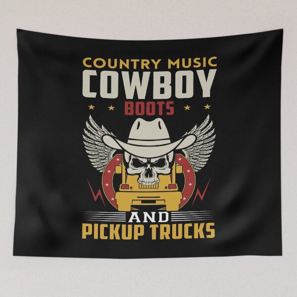Item preview, Country Music Funny and Cool Cowboy Boots Pickup Truck Saying designed and sold by BELASKRI STORE.