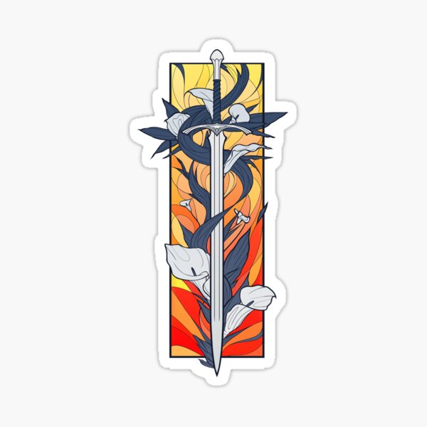 Item preview, Sword of White and Grey Stained Glass designed and sold by Icewreath.