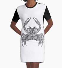 Crab Sketch Graphic T-Shirt Dress