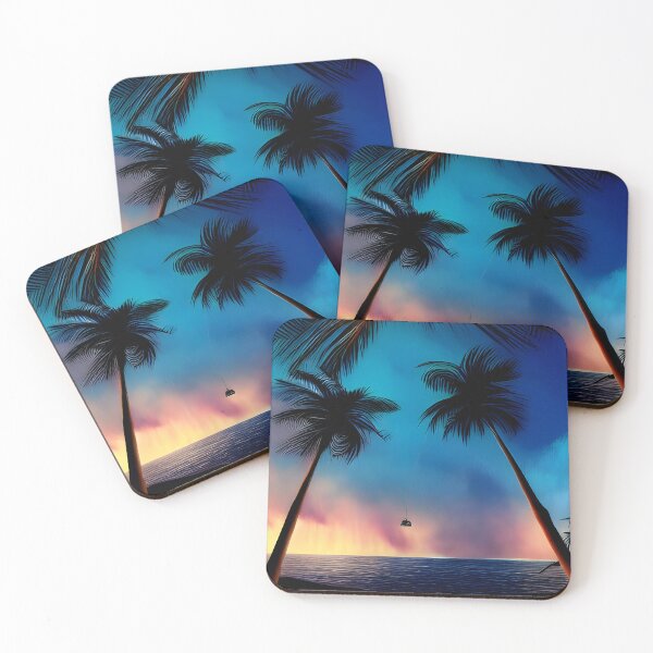 Item preview, coconut tree beach side, nature painting #21 designed and sold by supeart.