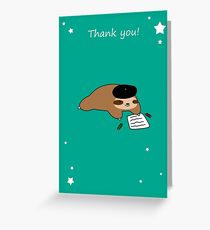 Thank You - Beatnik Sloth Greeting Card
