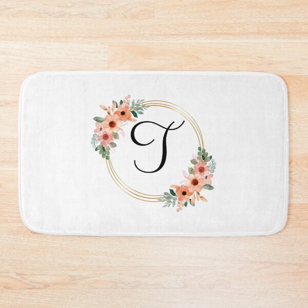 Item preview, Monogram Letter T | Coral Floral Design designed and sold by JustSeasons.