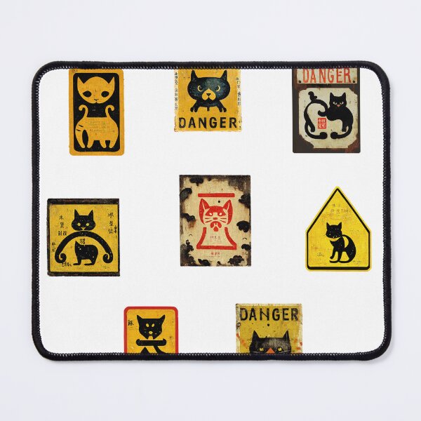 Item preview, Beware Of Cats Danger Signs sticker pack designed and sold by Åveline Dvorak.