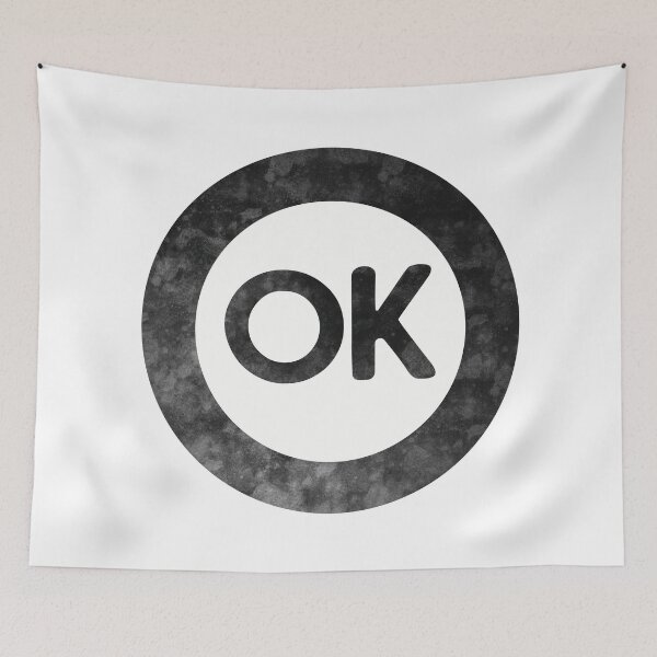Item preview, Oklahoma OK distressed black and white circle designed and sold by Krista Robertson.