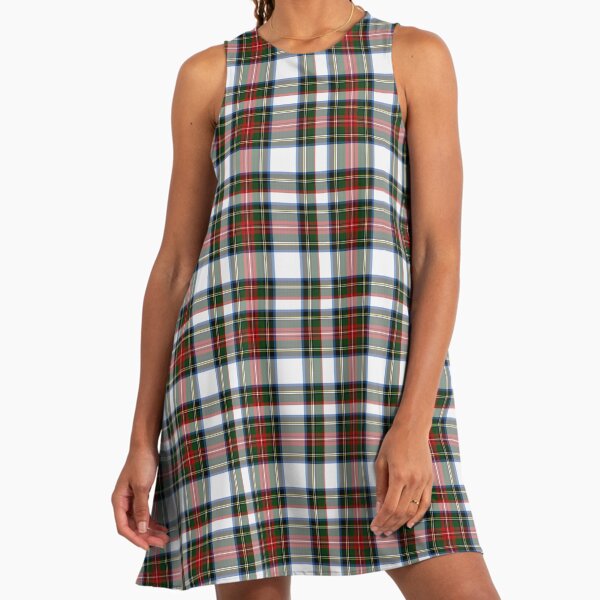 Clan Stewart Dress Tartan Plaid Pattern Tartan A-Line Dress