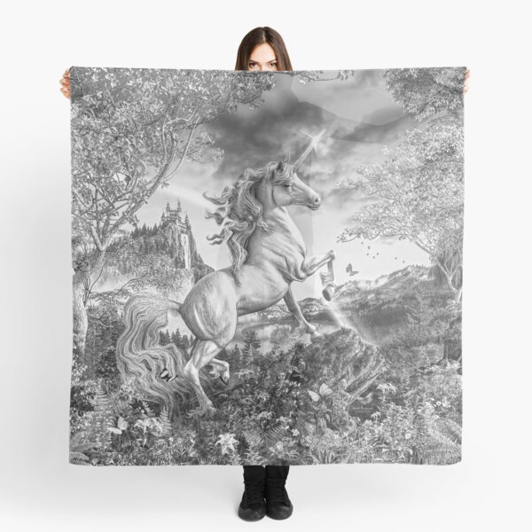 Awesome Unicorn Monochrome Scarf