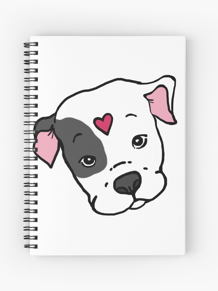 Cuaderno de espiral «Gris / Blanco Dulce Pitbull cara con corazón» de  nitesky13 | Redbubble