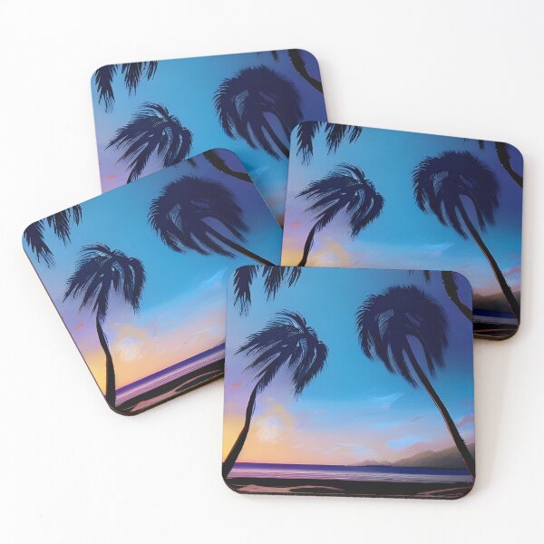 Item preview, coconut tree beach side, nature painting #22 designed and sold by supeart.