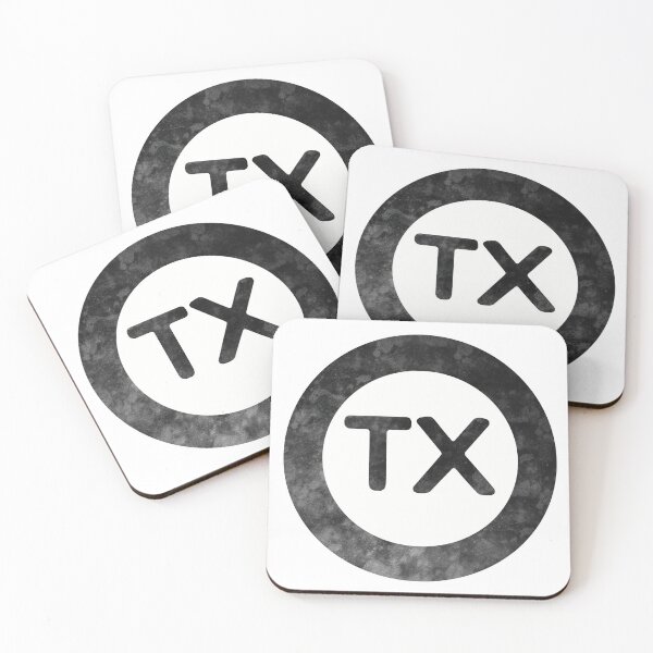 Item preview, Texas TX distressed black and white circle designed and sold by Krista Robertson.