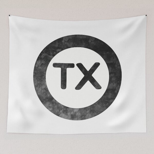 Item preview, Texas TX distressed black and white circle designed and sold by Krista Robertson.