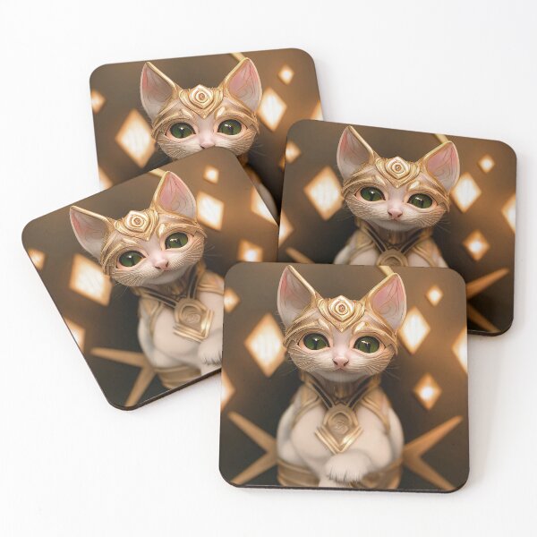 Item preview, Cute kitty in golden armor designed and sold by VanGalt.