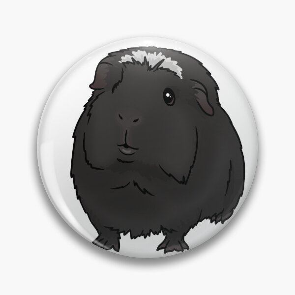 Item preview, Black with White Crested Guinea Pig designed and sold by KatsGuineapigs.