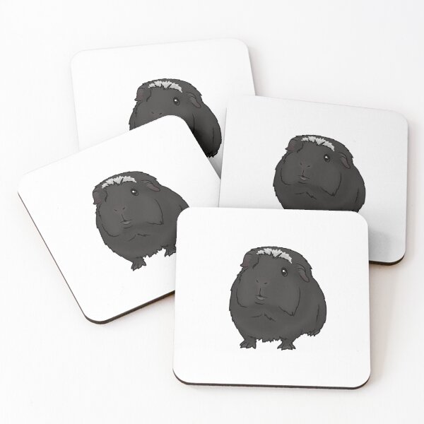 Item preview, Black with White Crested Guinea Pig designed and sold by KatsGuineapigs.