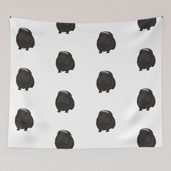 Item preview, Black with White Crested Guinea Pig designed and sold by KatsGuineapigs.