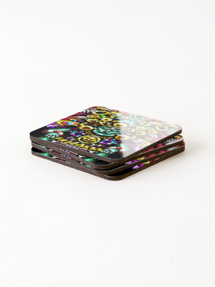 Thumbnail 4 of 5, Coasters (Set of 4), Pixel Aztec designed and sold by RiveRivera.