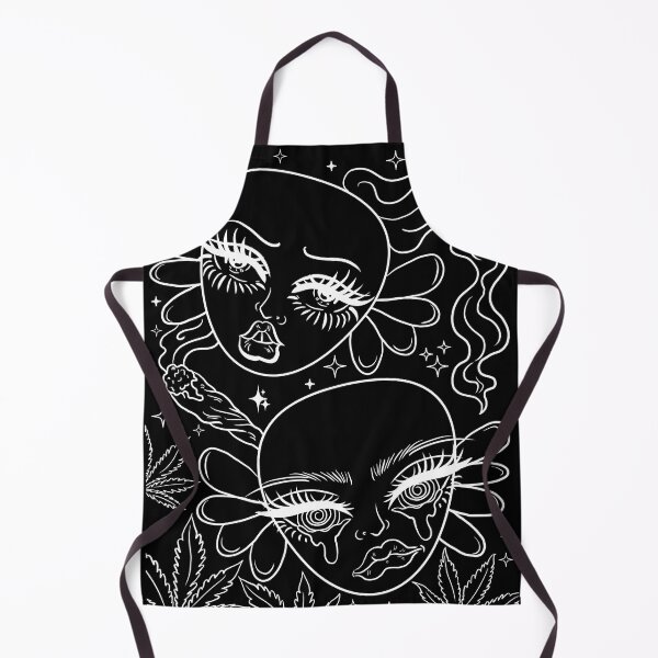 Item preview, Alien face and weed leaf, black and white art designed and sold by Nagn.