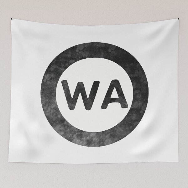 Item preview, Washington WA distressed black and white circle designed and sold by Krista Robertson.
