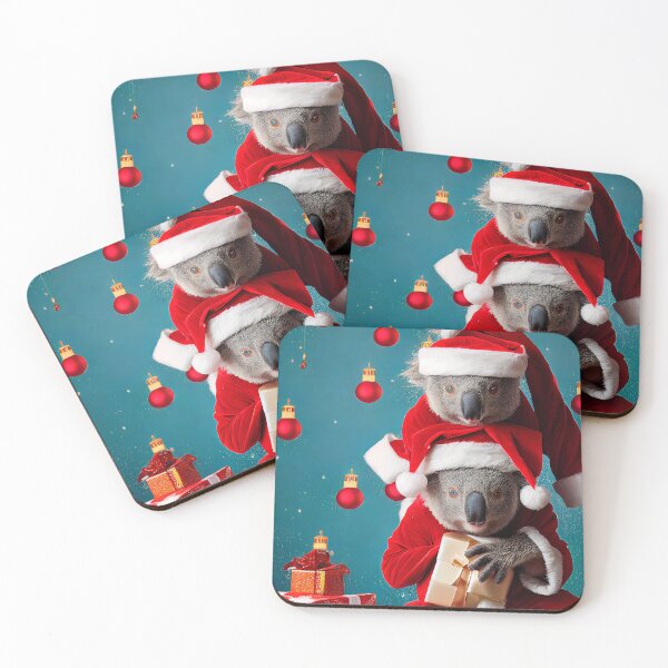 Item preview, Two Cute Christmas Koala Bear dressed as Santa with gifts and Christmas decorations. designed and sold by DigitalDreamArt.