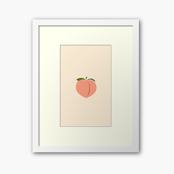 Cute Peach Emoji Framed Art Print