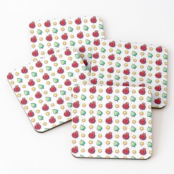 Item preview, Ladybugs and Leaves white designed and sold by Maeki54.