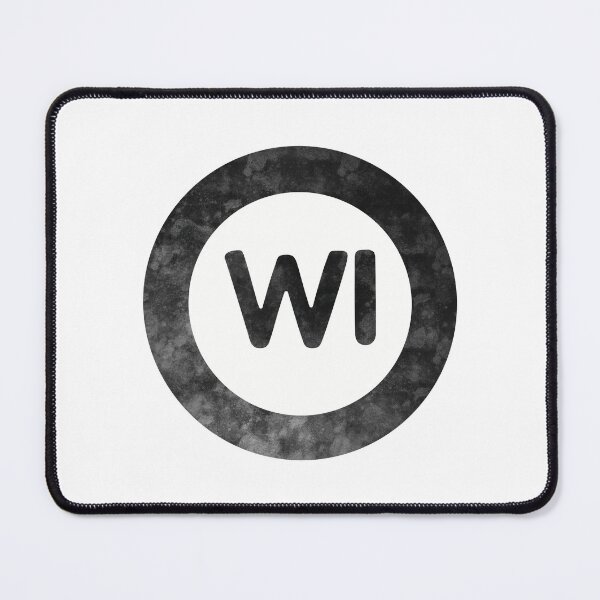 Item preview, Wisconsin WI distressed black and white circle designed and sold by Krista Robertson.