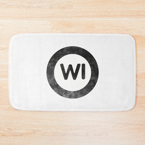 Item preview, Wisconsin WI distressed black and white circle designed and sold by Krista Robertson.