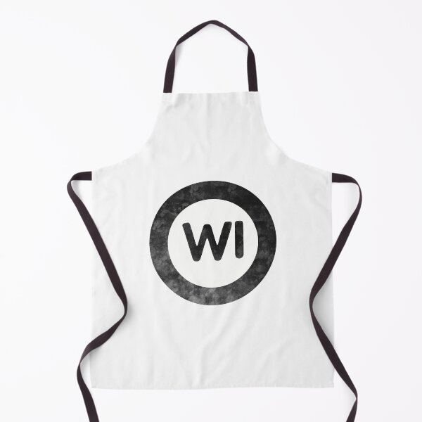 Item preview, Wisconsin WI distressed black and white circle designed and sold by Krista Robertson.