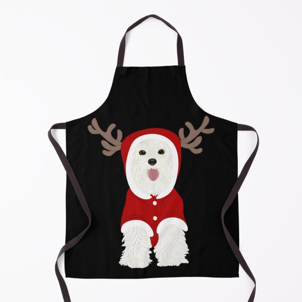 Item preview, White terrier dog in red santa claus suit designed and sold by CreaVisArt.
