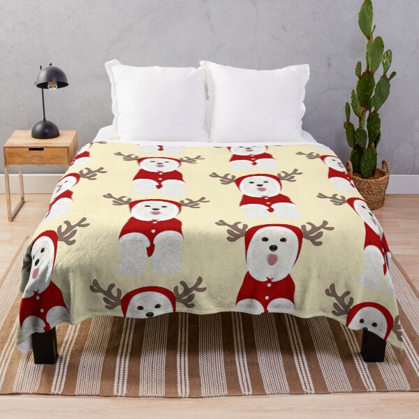 Item preview, White terrier dog in red santa claus suit designed and sold by CreaVisArt.