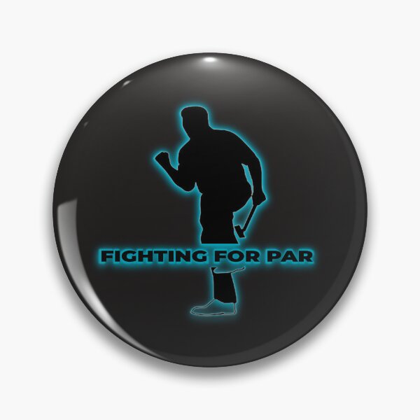 Item preview, Fighting for Par Celebrating sinking Putt Teal Glow designed and sold by FuddalanDesigns.