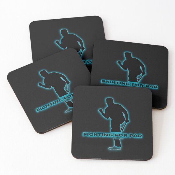 Item preview, Fighting for Par Celebrating sinking Putt Teal Glow designed and sold by FuddalanDesigns.