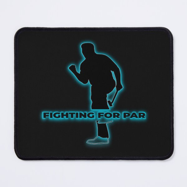Item preview, Fighting for Par Celebrating sinking Putt Teal Glow designed and sold by FuddalanDesigns.