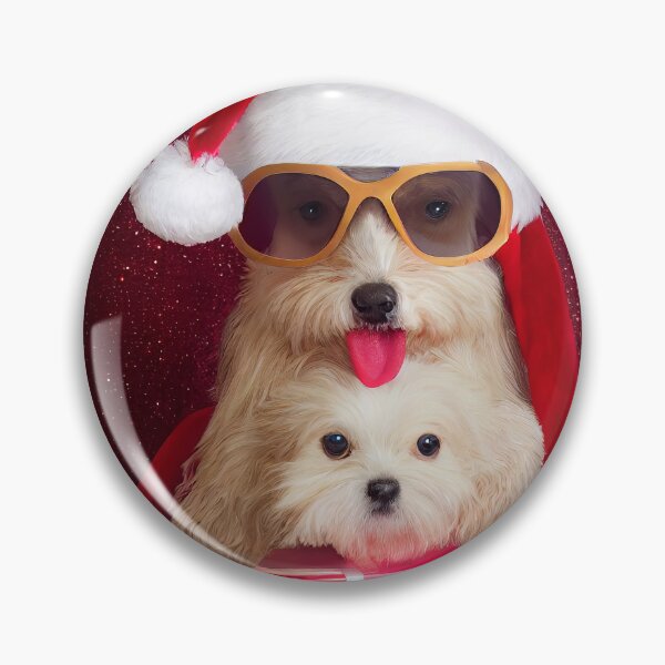 Item preview, Two Cute Christmas Santa dogs with sunglasses and gifts designed and sold by DigitalDreamArt.