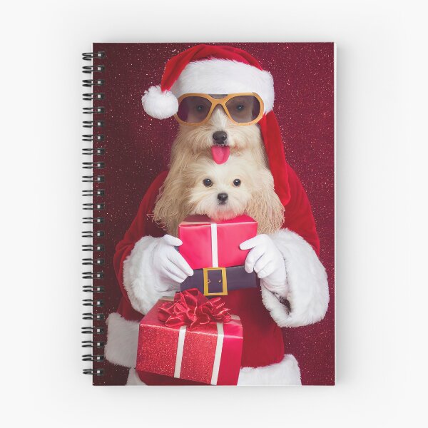 Item preview, Two Cute Christmas Santa dogs with sunglasses and gifts designed and sold by DigitalDreamArt.