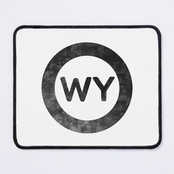 Item preview, Wyoming WY distressed black and white circle designed and sold by Krista Robertson.